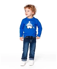Deux par Boy Long Sleeve Cotton Jersey Tee Blue - Child