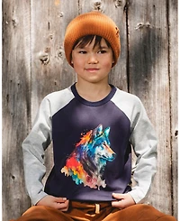 Deux par Boy Long Raglan Sleeve Jersey Tee Navy Blue - Child