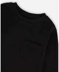 Deux par Boy Cotton Jersey Pocket T-Shirt Black