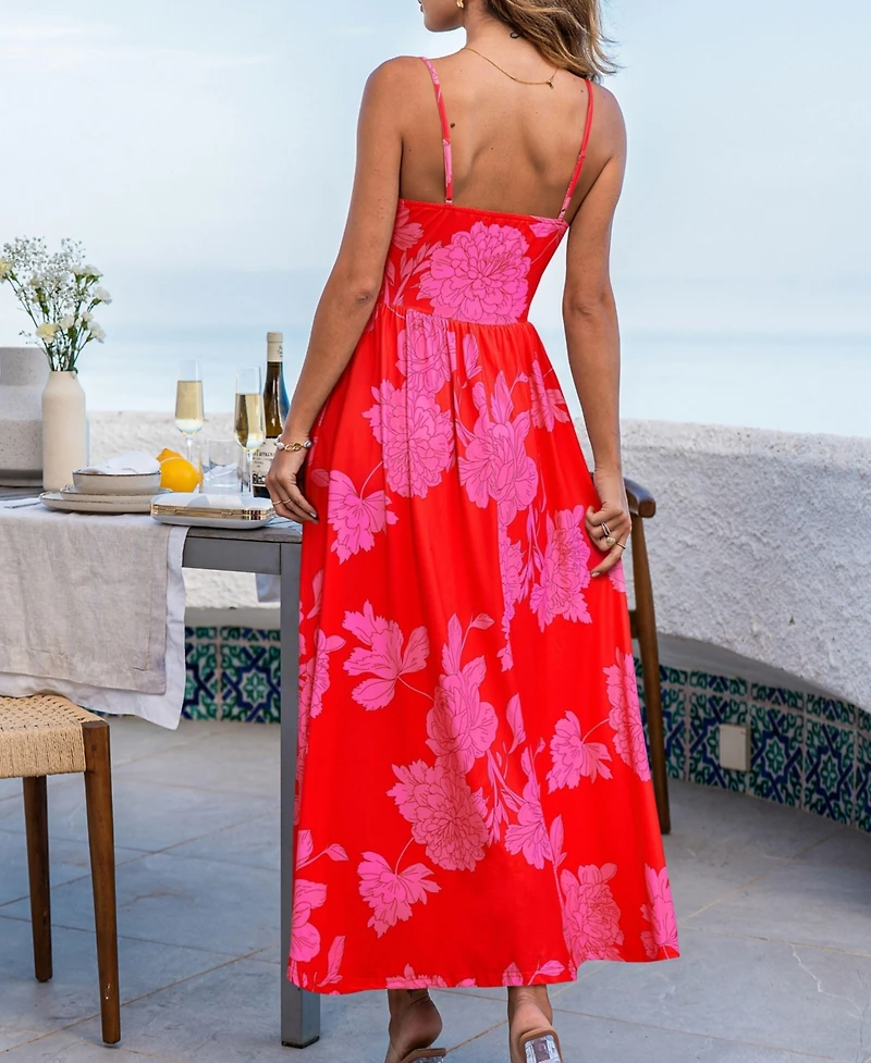 Cupshe Women's Soft Side Floral Maxi Beach Dress