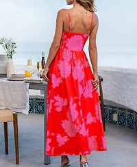 Cupshe Women's Soft Side Floral Maxi Beach Dress