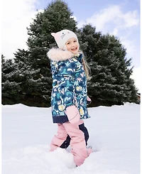 Deux par Girl Two-Piece Discover Snowsuit with Printed Jacket Dusty Pink - Toddler|Child
