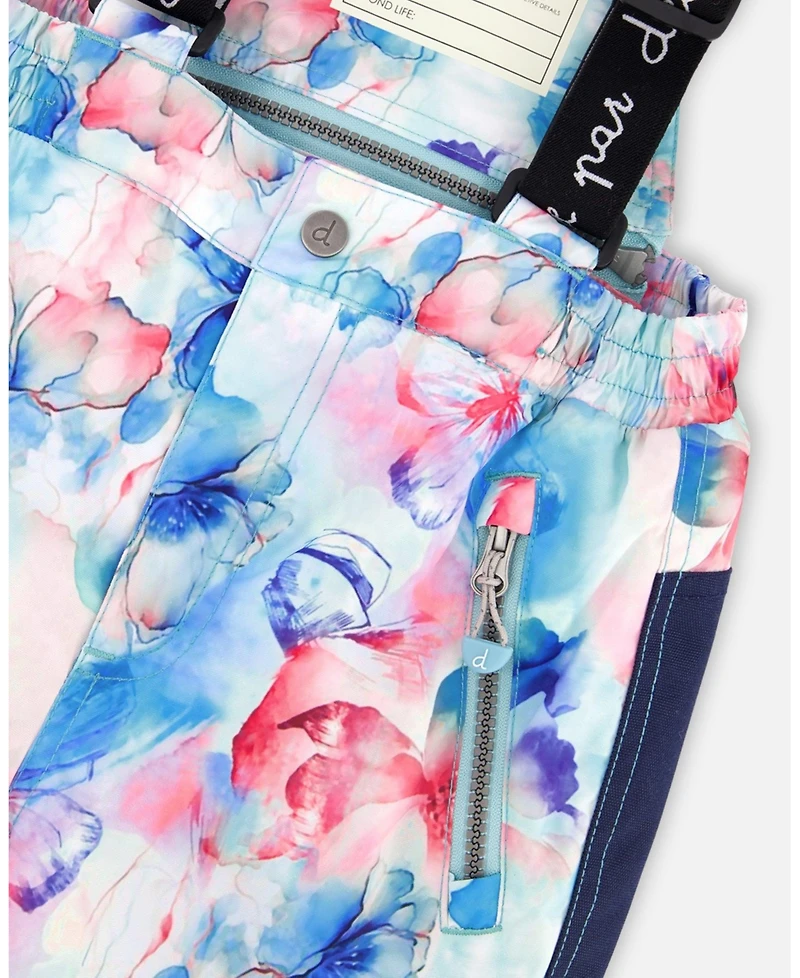 Deux par Girl Two-Piece Play Snowsuit Flower Print