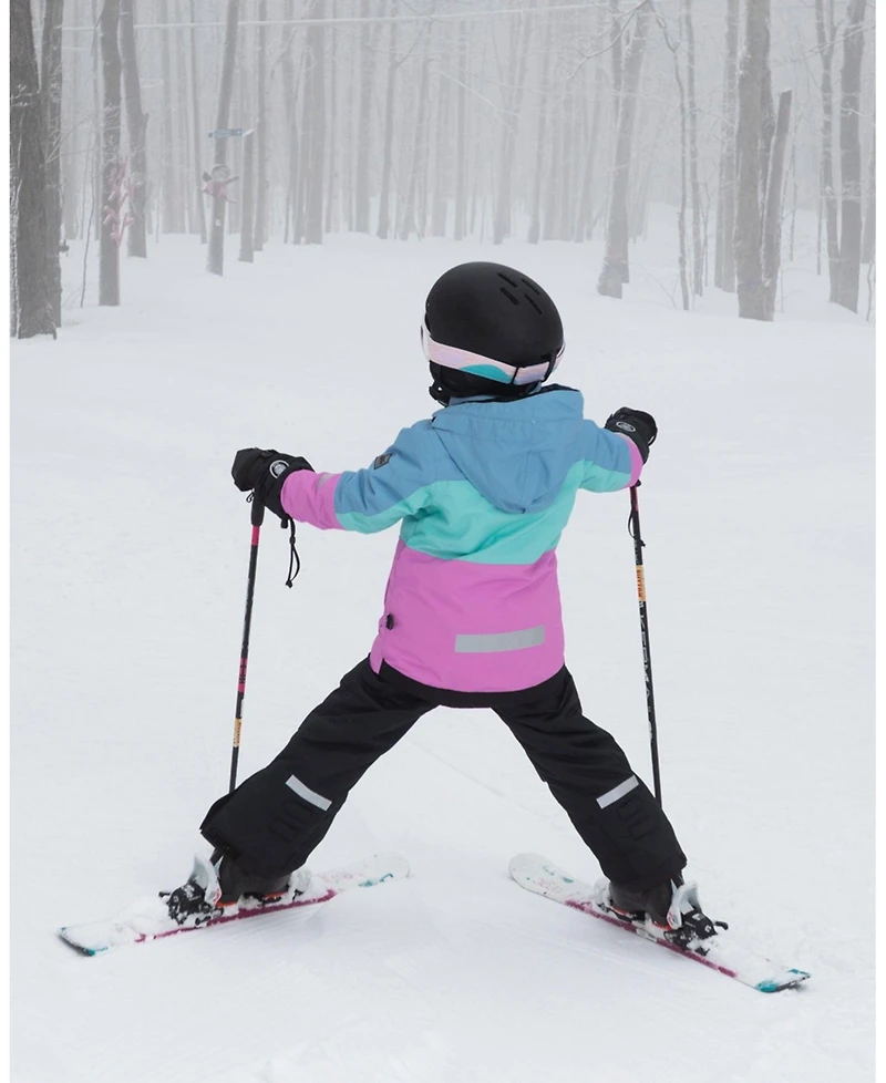 Deux par Girl Two-Piece Teknik Snowsuit with Colorblocked Jacket and Solid Pant Black - Child