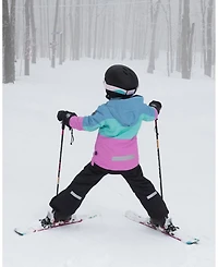 Deux par Girl Two-Piece Teknik Snowsuit with Colorblocked Jacket and Solid Pant Black - Child
