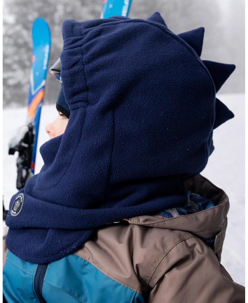 Deux par Deux Boy Polar Fleece Balaclava for Ski Helmet Navy Blue - Toddler|Child