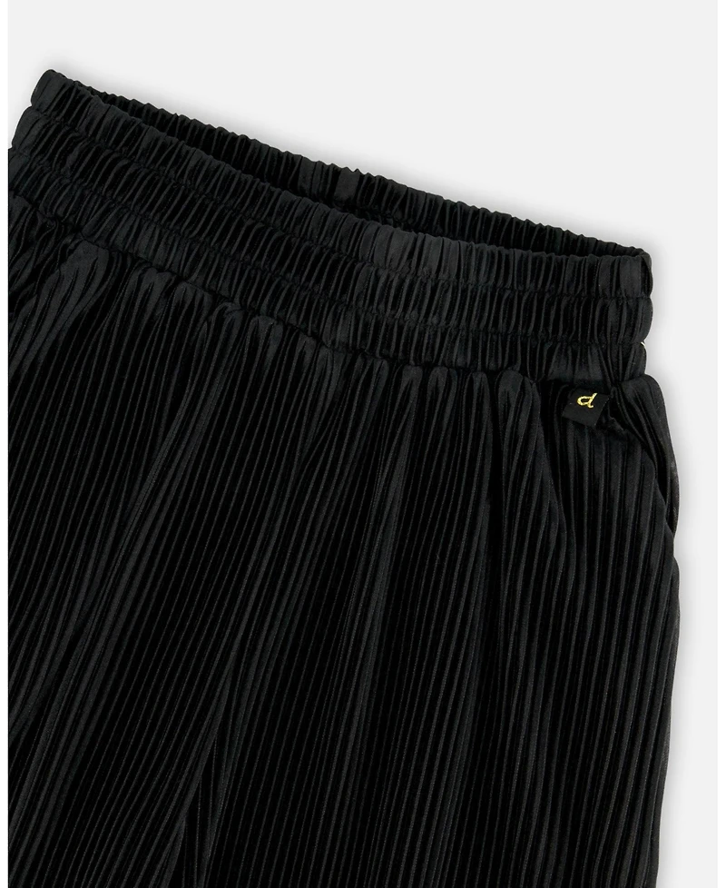 Deux par Girl Wide Leg Pleated Pants Black