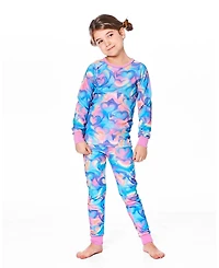 Deux par Girl Cotton Two-Piece Pajamas Rainbow Heart Print