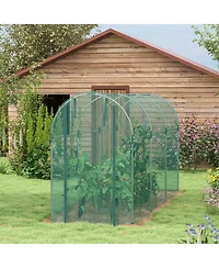 Outsunny 4' x 12' Plant Protection Tent Crop Cage with Door,