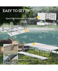 Outsunny 6FT 3-Piece Portable Picnic Table Bench Set,