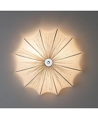 Possini Euro Design Planetarium Modern Ceiling Light Flush Mount Fixture 21" Wide Chrome 3-Light Ivory Fabric Scalloped Bowl for Bedroom Living R