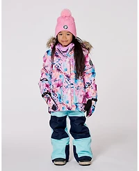 Deux par Girl Lined Knit Pompom Hat Pink and Purple Black - Toddler|Child