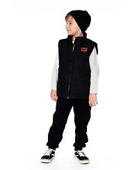 Deux par Toddler Boys Quilted Mid-Season Sleeveless Vest Black - Toddler|Child