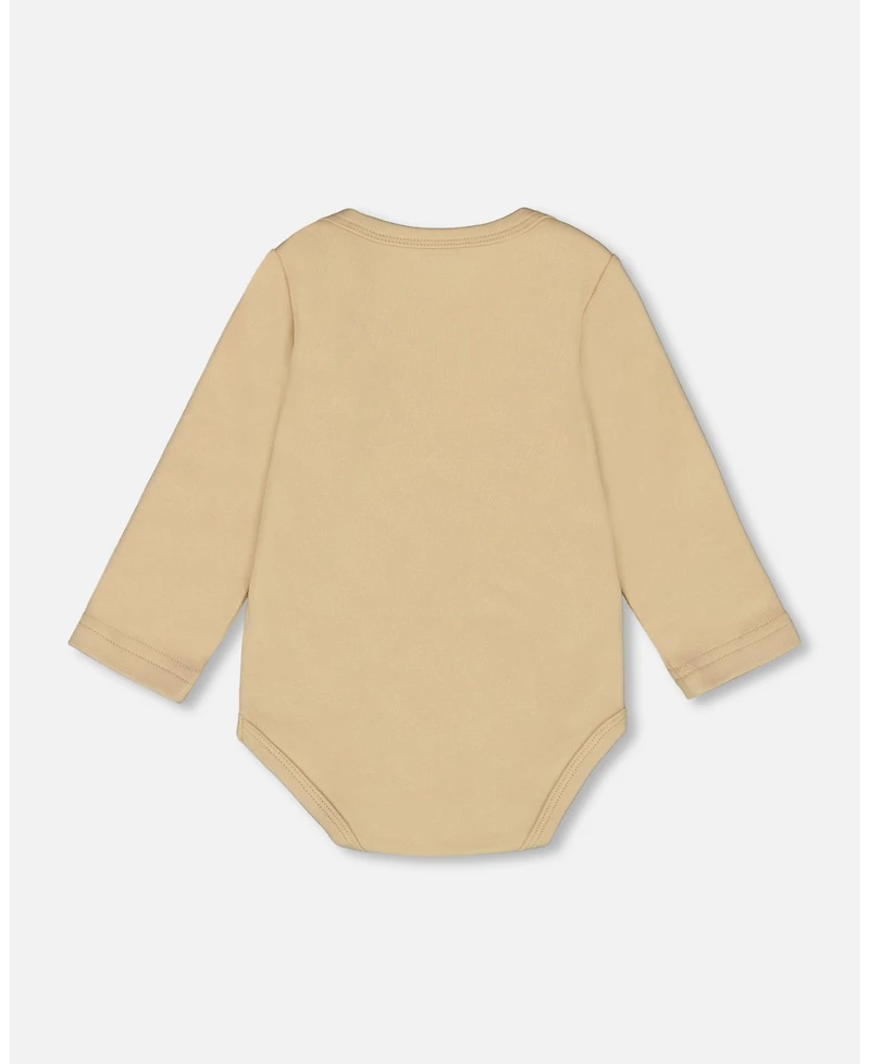 Deux par Baby Boy Cotton Onesie Light Caramel