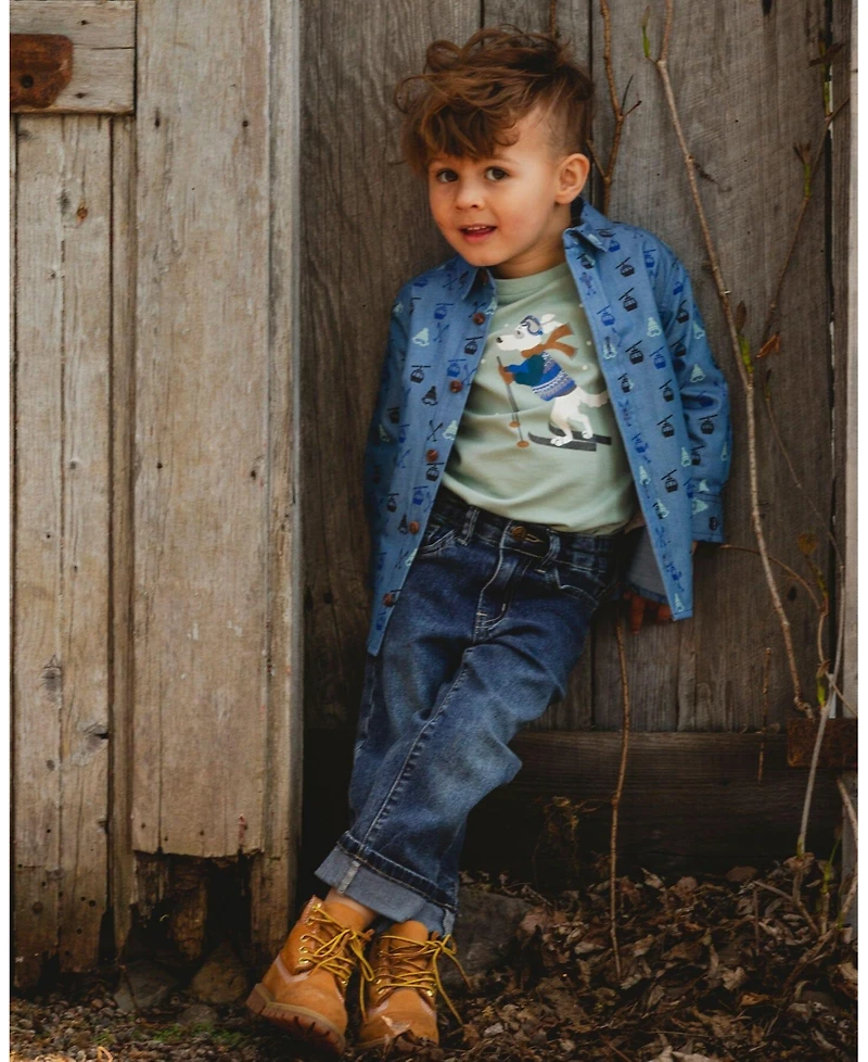 Deux par Toddler Boys Stretch Jeans Dark Blue with Rolled Cuffs - Toddler|Child