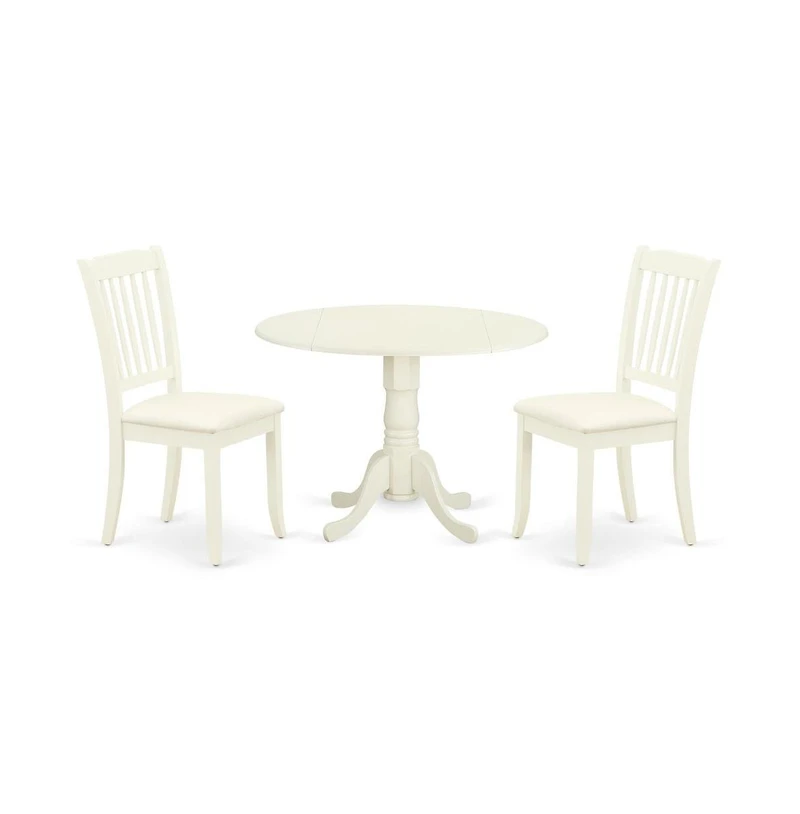 East West Furniture Dining Room Set Linen White
