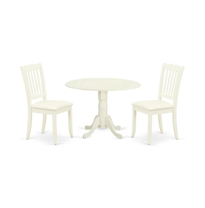 East West Furniture Dining Room Set Linen White