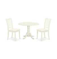 East West Furniture Dining Room Set Linen White