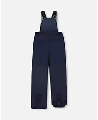 Deux par Boy Two-Piece Play Snowsuit with Printed Colorblocked Jacket Navy Blue