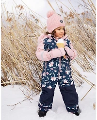 Deux par Girl One-Piece Play Snowsuit Navy Flower Print - Toddler|Child