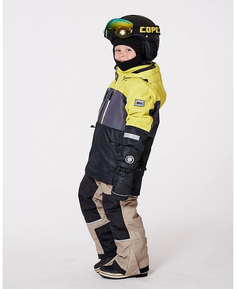 Deux par Boy Two-Piece Teknik Snowsuit Colorblocked Light Khaki Green - Toddler|Child