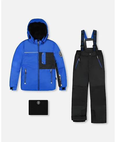 Deux par Big Boys Two-Piece Play Snowsuit with Contrast Jacket Black