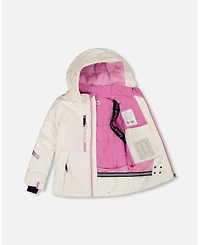 Deux par Girls Two-Piece Teknik Snowsuit Off-White