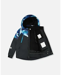 Deux par Boys Two-Piece Play Snowsuit Teal Blue Camouflage