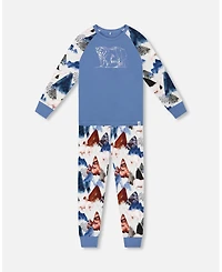 Deux par Big Boys Two-Piece Cotton Pajama Set White Bear Print