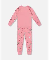 Deux par Toddler Girls Cotton Two-Piece Pajamas Pink Cat Print - Toddler|Child