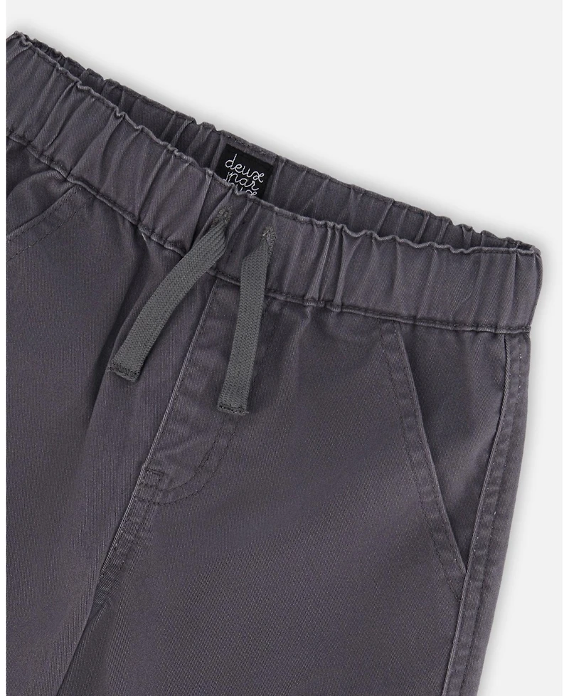 Deux par Boy Twill Jogger Cargo Pants Dark Gray