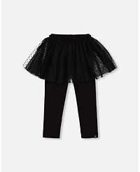Deux par Girl Leggings with Tulle Skirt Black - Child