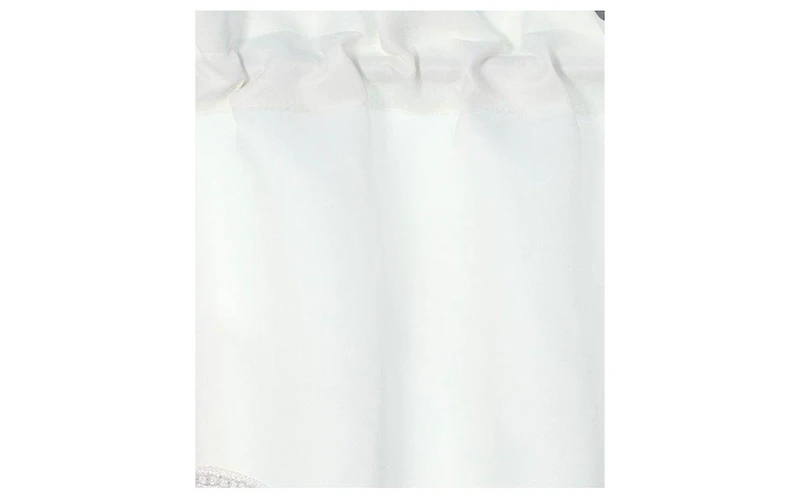 Kate Aurora Luxurious Solid Colored Scalloped Rod Pocket Window Valance With Crystal Beaded Trim