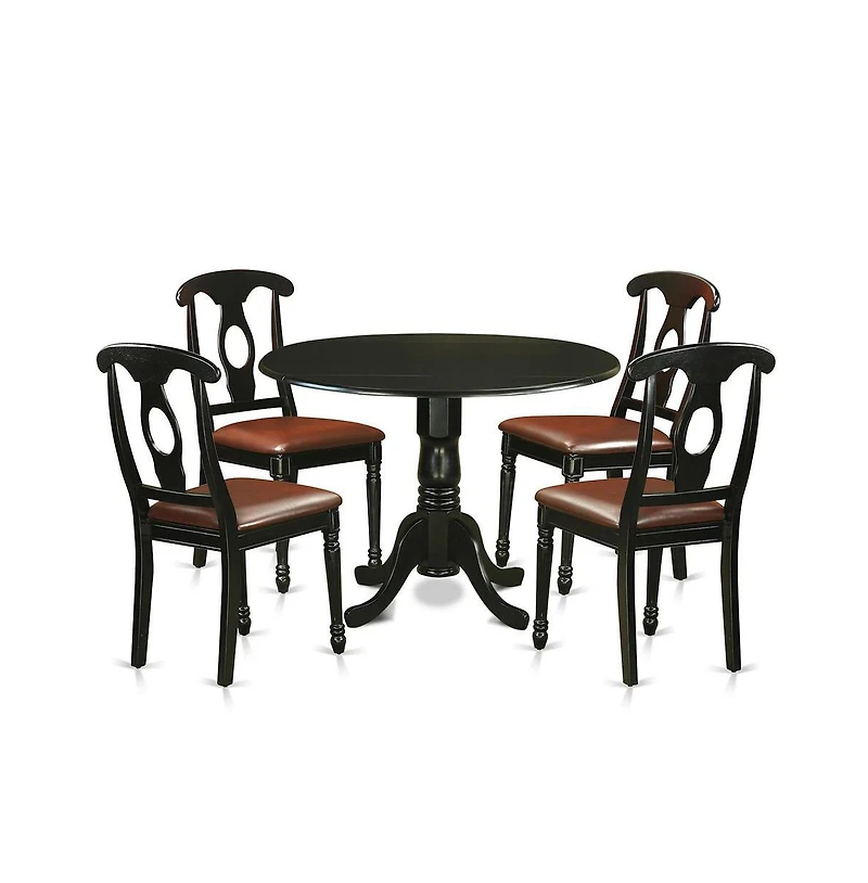 East West Furniture 5 Pc Dinette Table set - Small Kitchen Table and 4 Dining Chairs