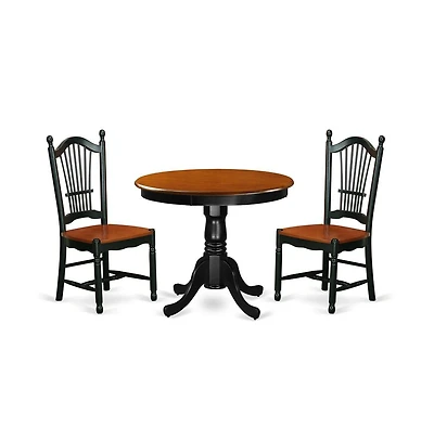 East West Furniture Dining Room Set Black & Cherry