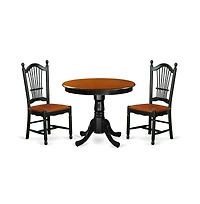 East West Furniture Dining Room Set Black & Cherry