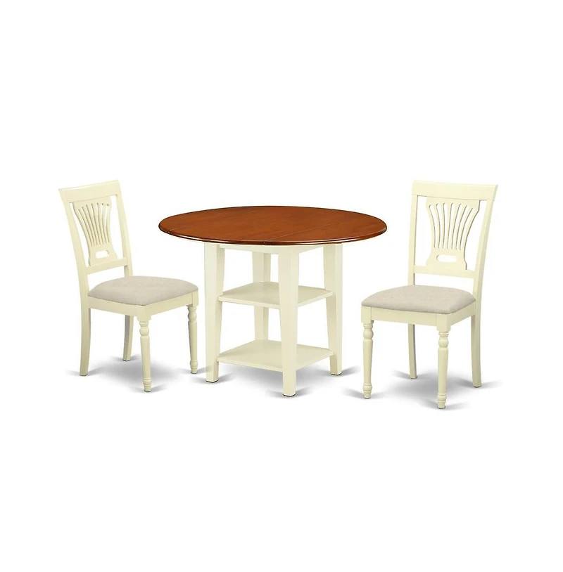 East West Furniture Dining Room Set Buttermilk & Cherry