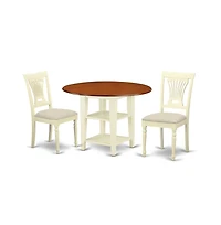 East West Furniture Dining Room Set Buttermilk & Cherry