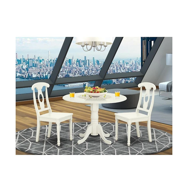 East West Furniture Dining Room Set Linen White