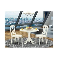 East West Furniture Dining Room Set Linen White