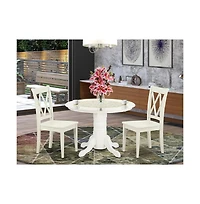 East West Furniture Dining Room Set Linen White