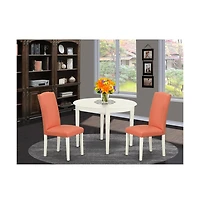 East West Furniture Dining Room Set Linen White