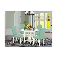 East West Furniture Dining Room Set Linen White