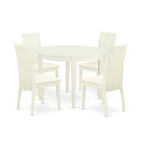 East West Furniture Dining Room Set Linen White
