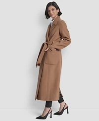 Dkny Women's Notch Collar Belted Wrap Coat