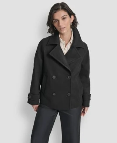 Dkny Womens Short Double Breasted Collared Coat P Xs Xxl