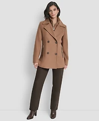 Dkny Women's Double-Breasted Bibbed Collared Coat