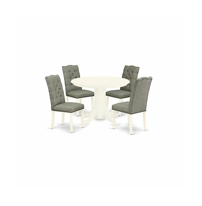 East West Furniture Dining Room Set Linen White