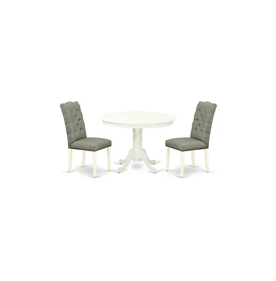 East West Furniture Dining Room Set Linen White