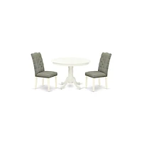 East West Furniture Dining Room Set Linen White